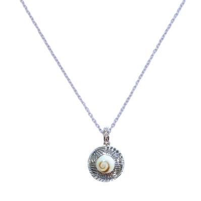 Collier Argent 925 Strié Oeil de Sainte Lucie et Zirconium
