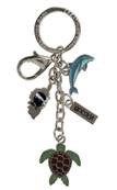 Porte-cls breloques Corse tortue dauphin mtal