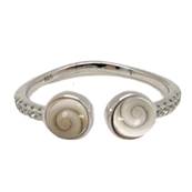 Bague Argent Rhodie Double il De Sainte Lucie Pave