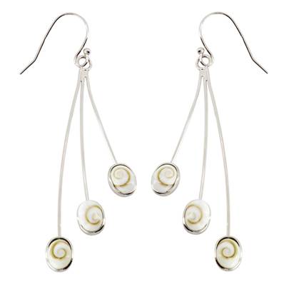 Boucles D’Oreilles Pendantes Argent Œil De Sainte Lucie