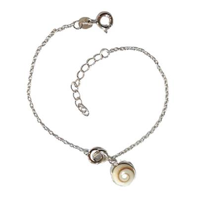 Bracelet Argent Doubles Anneaux Et Œil De Sainte Lucie