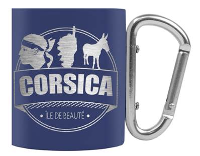 Tasse Corsica métal 220 ml – bleu marine avec mousqueton