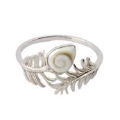 Bague Argent Rhodie Feuille il De Sainte Lucie Goutte