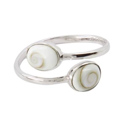 Bague Argent Rhodiée Double Œil De Sainte Lucie Ovale