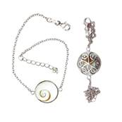 Bracelet Argent Spirale Et Cabochon Rond il De Sainte Lucie