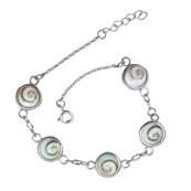 Bracelet Argent il De Sainte Lucie Rond 5 Cabochons
