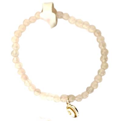 Bracelet Élastique Jade Vert Et Œil De Sainte Lucie