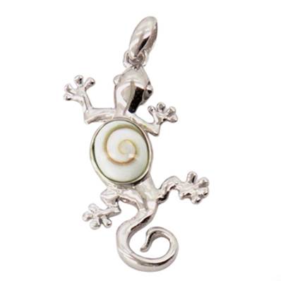Pendentif Lézard Argent Œil De Sainte Lucie