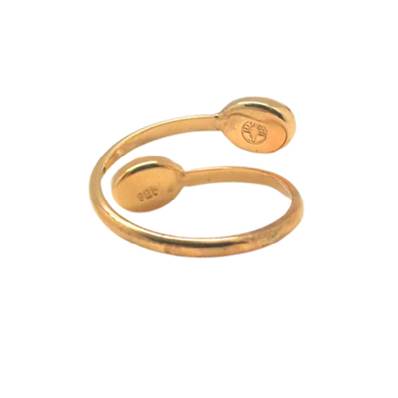 Bague Plaqué Or 750/°°° Oeil de Méditerranée – Double Cabochon Ovales