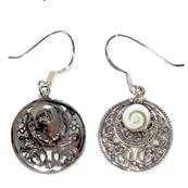 Boucles DOreilles Rondes Argent Rhodi il De Sainte Lucie