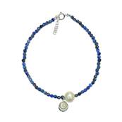 Bracelet Lapis-Lazuli Et Perle Deau Douce Avec il De Sainte Lucie