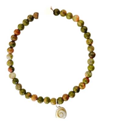 Bracelet Élastique Unakite Et Œil De Sainte Lucie