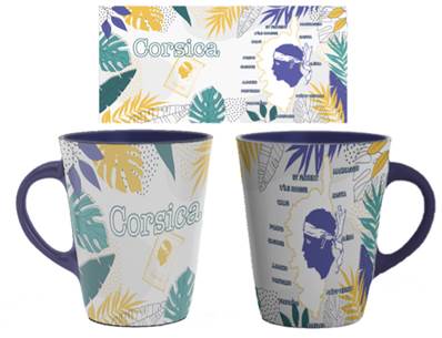 Mug cuillère Feuille Timbre Violet – Corsica Île de Beauté