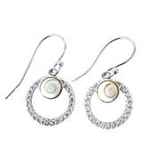Boucles Doreilles il De Sainte Lucie Cercle Pav Argent 925