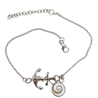 Bracelet Argent Ancre Marine Et Œil De Sainte Lucie