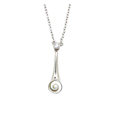 Collier Goutte Longue Argent 925 et Oeil de Sainte Lucie