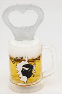 Magnet métal décapsuleur – Chope bière CORSICA