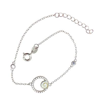 Bracelet Argent Cercle Cristal Et Œil De Sainte Lucie