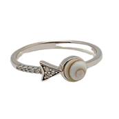 Bague Argent Rhodie Poisson il De Sainte Lucie Pave