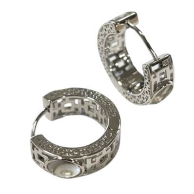 Boucles D’Oreilles Argent Rhodié Ajourées Œil De Sainte Lucie
