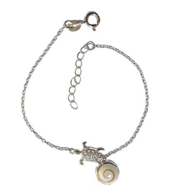 Bracelet Argent Tortue Et Œil De Sainte Lucie