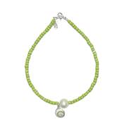 Bracelet Perles Vert Anis Et Perle Deau Douce Avec il De Sainte Lucie