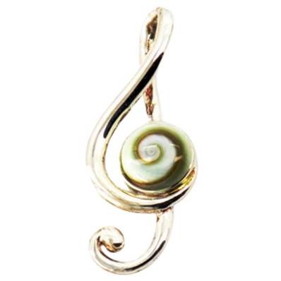 Pendentif Clé De Sol Œil De Sainte Lucie Argent 925