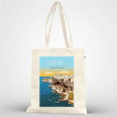 Tote bag Corsica – Bonifacio pastel