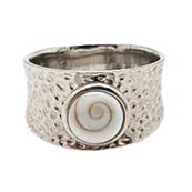 Bague Argent Rhodie Martele il De Sainte Lucie