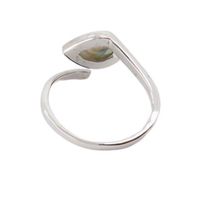 Bague Argent Rhodiée Ouverte Œil De Sainte Lucie Minimaliste