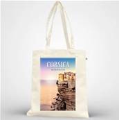 Tote bag Corsica  Bonifacio coucher de soleil